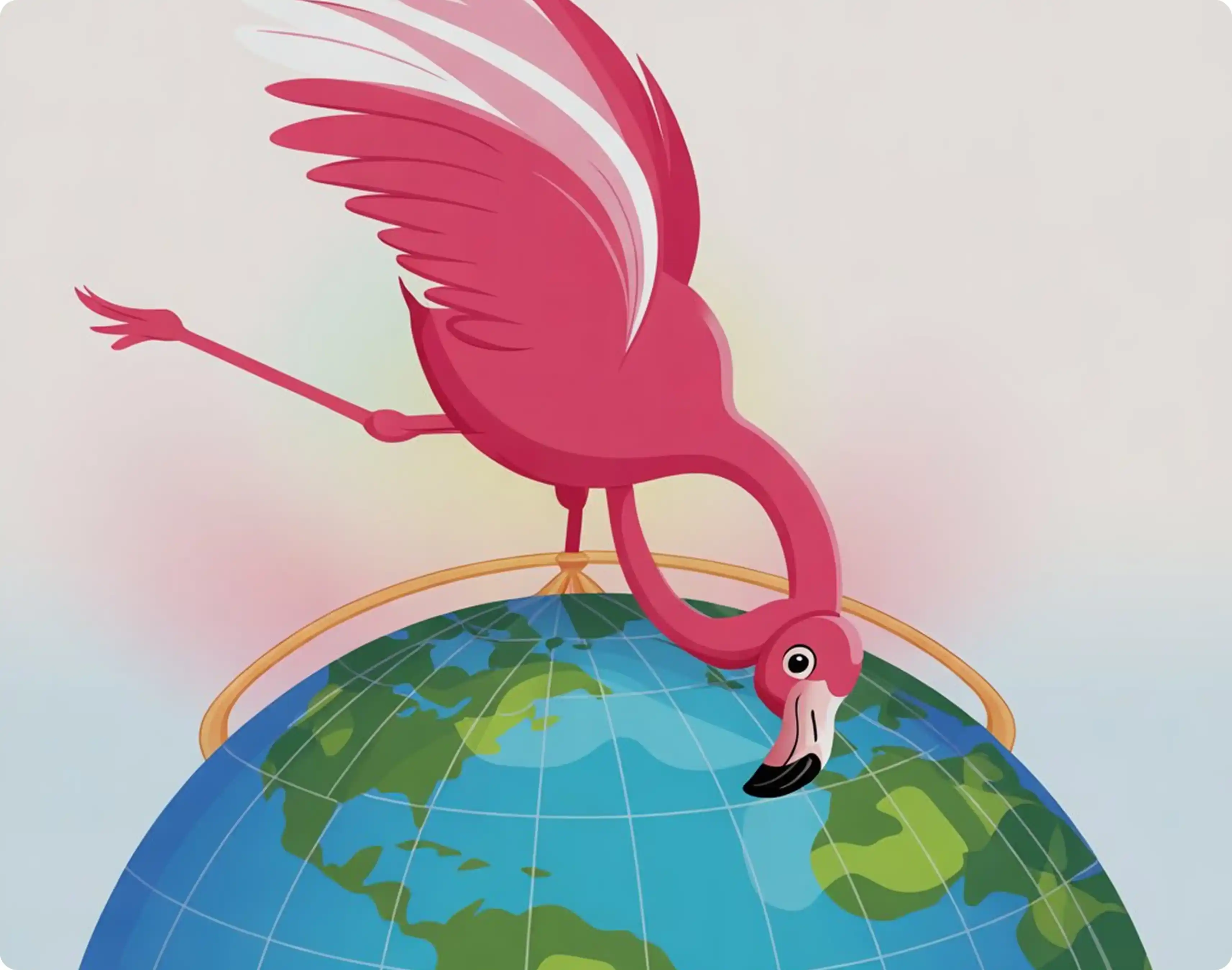 Mascotte Lexi sur le globe